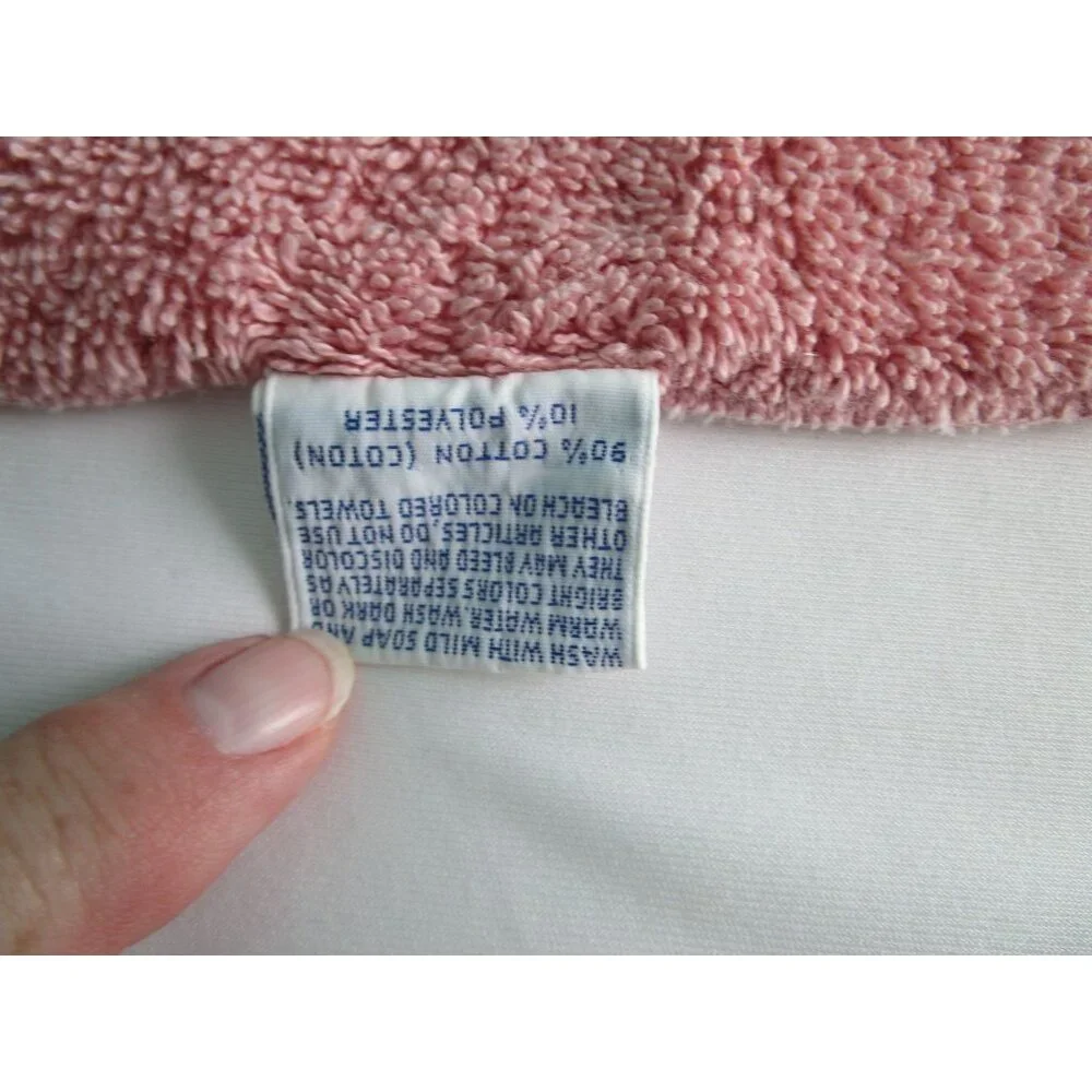 Vintage Pink Lace Embroidered Towel Set The Bathworks 4 Piece Guest GUC